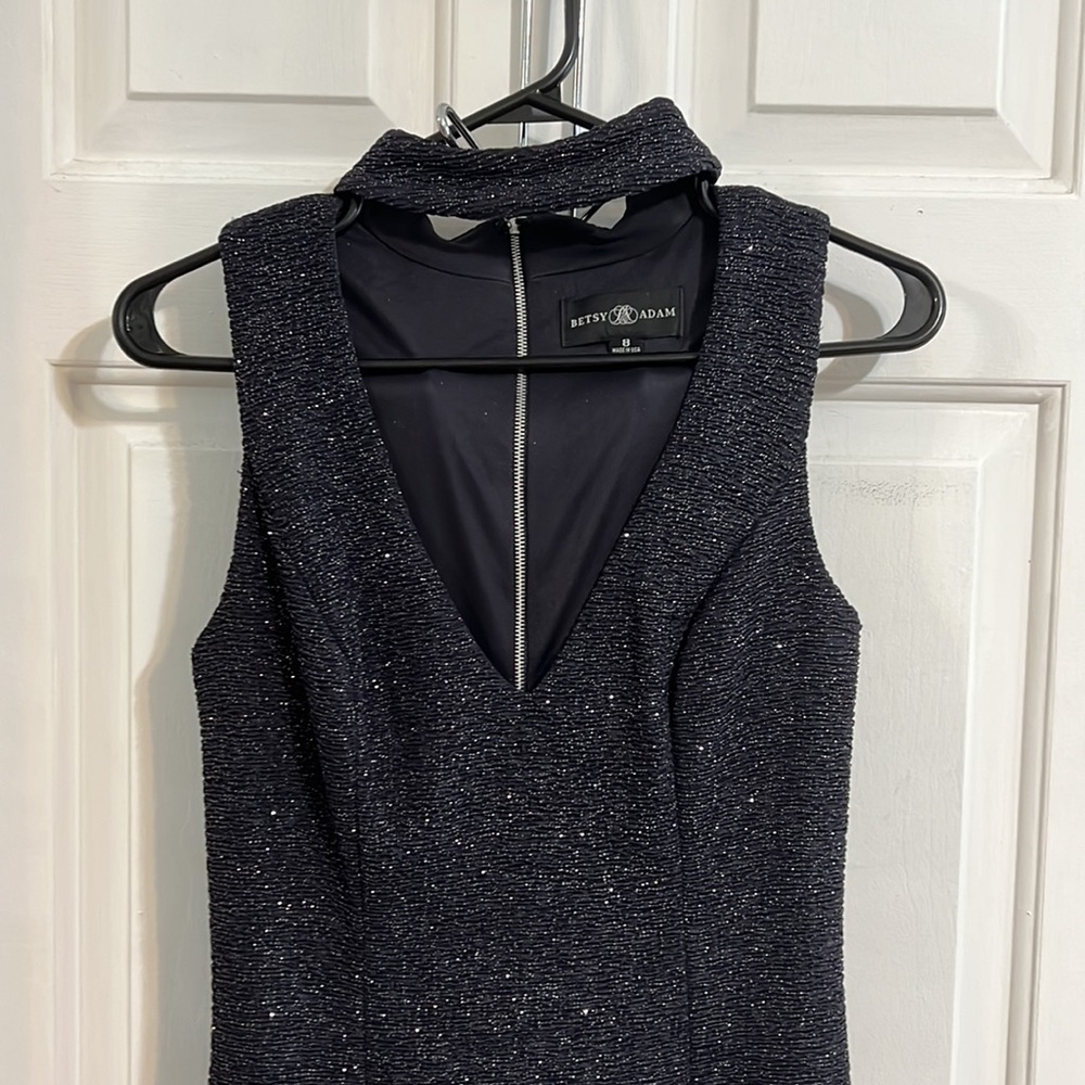Gorgeous Betsy & Adam Midnight Blue Sparkle Gown *Jessica Rabbit* - Picture 4 of 8